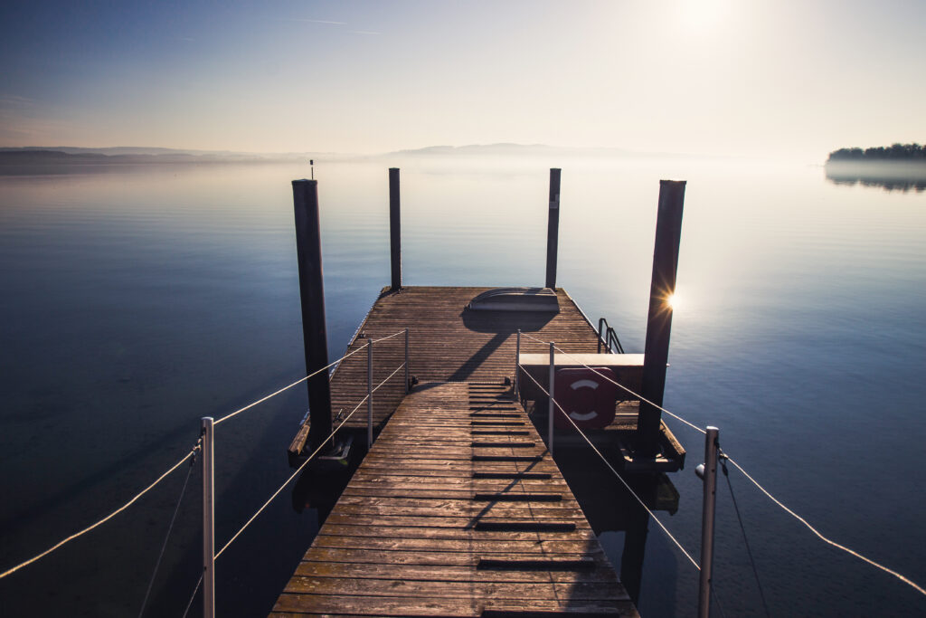 sunrise at bodensee lake in germany